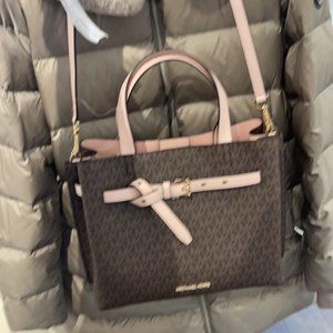 Michael Kors Emilia Large Satchel Powder Blush